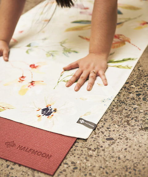 Halfmoon Wet Gripster Yoga Mat Towel, Non Slip, fits Over Standard Size  Yoga mat - 68 L x 24 W (Charcoal)